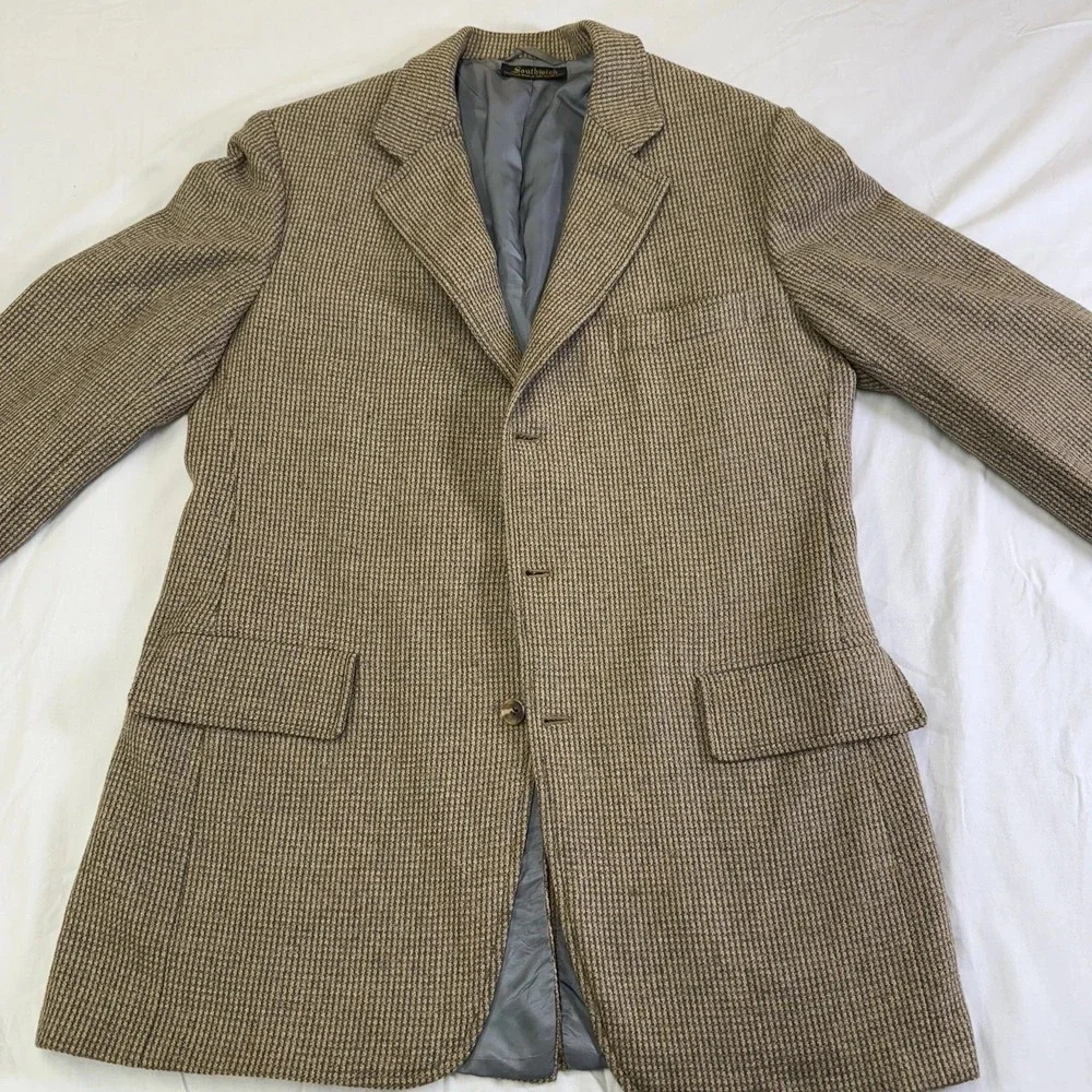 Cashmere South Wick Mens Sport Coat-42T Golden Brown Indiana Jones Professor‎